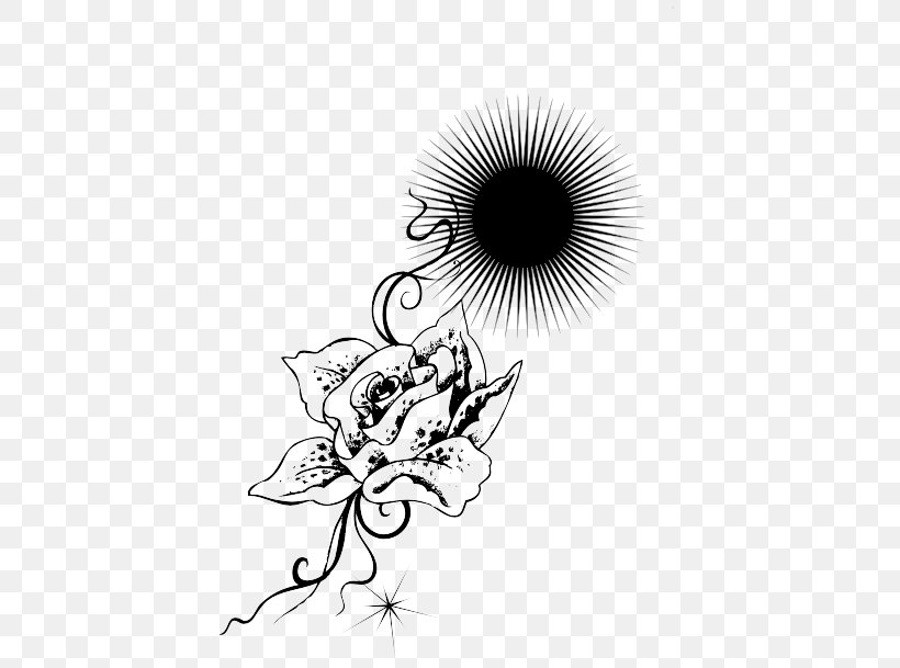 Plant Rose Black White, PNG, 422x609px, Plant, Art, Artwork, Black, Black And White Download Free