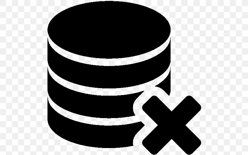 Delete Database Clip Art, PNG, 512x512px, Delete, Black, Black And White, Data, Database Download Free