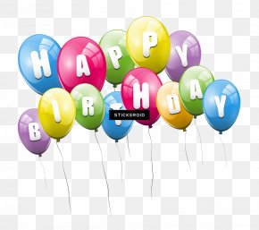 Round Color Balloon Happy Birthday - Happy Birthday Balloon Image PNG