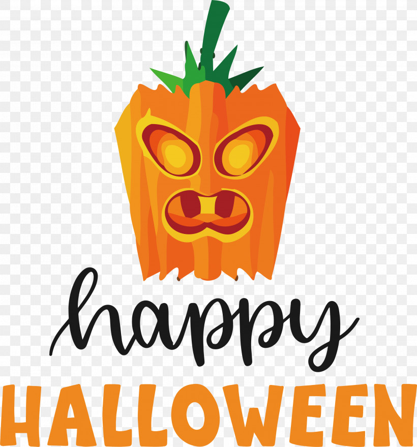 Happy Halloween, PNG, 2797x3000px, Happy Halloween, Cartoon, Fruit, Logo, Pumpkin Download Free