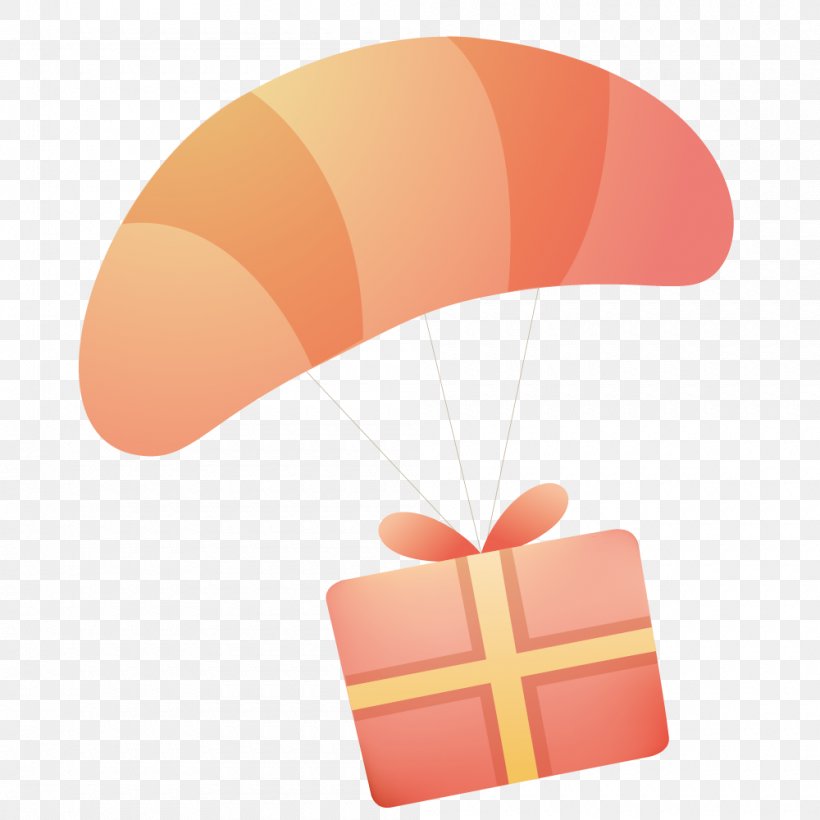 Gift Clip Art, PNG, 1000x1000px, Gift, Designer, Orange, Parachute, Peach Download Free