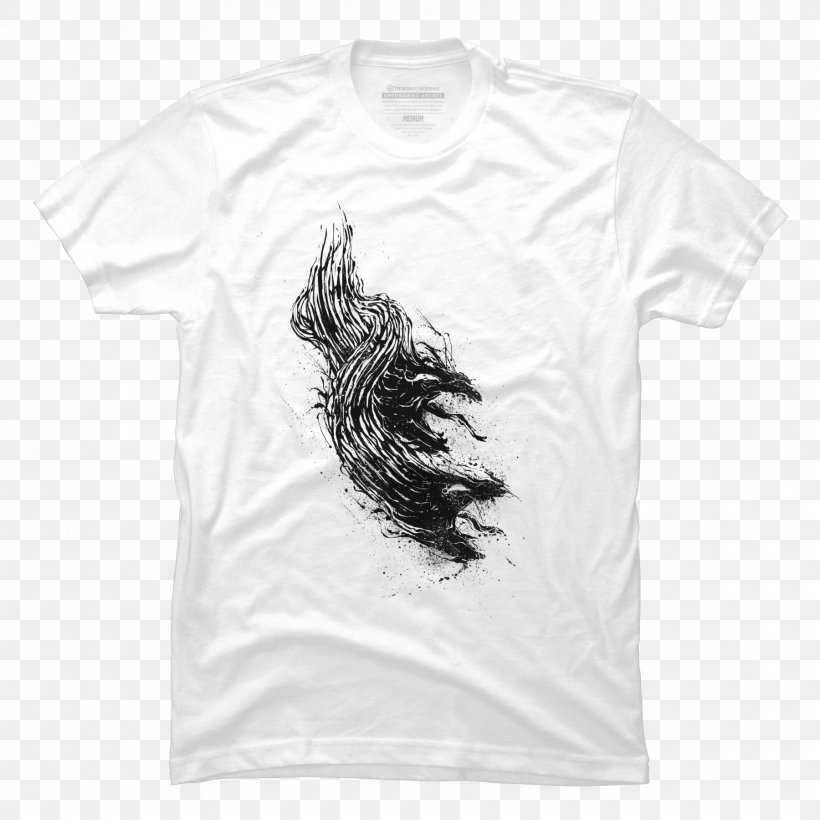 T-shirt Throw Pillows /m/02csf Neck Sleeve, PNG, 1800x1800px, Tshirt, Active Shirt, Animal, Black, Black And White Download Free
