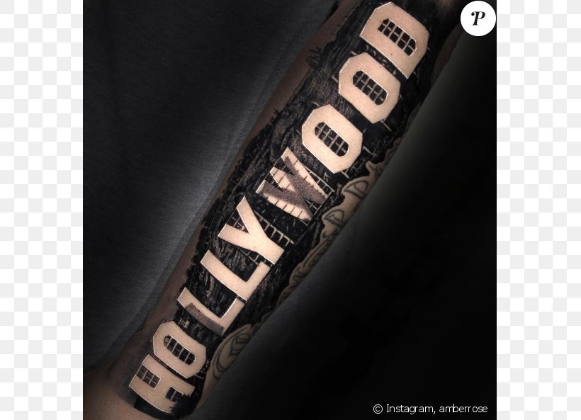 Hollywood Sign Sleeve Tattoo Inked, PNG, 675x593px, Hollywood Sign, Amber Rose, Body Art, Brand, Celebrity Download Free