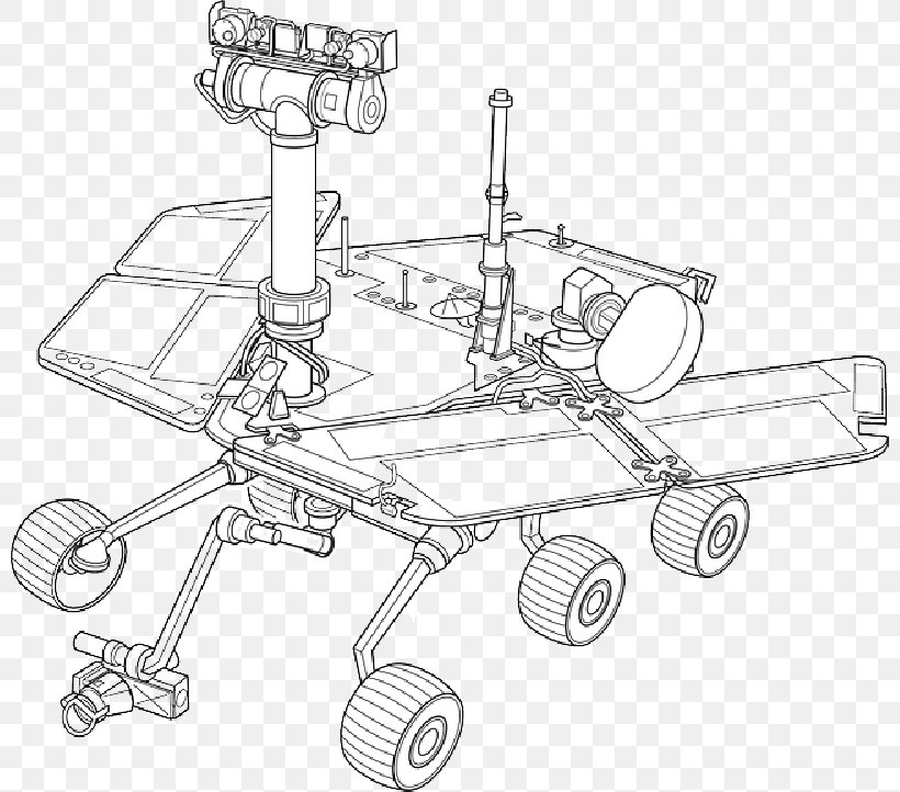 Mars Exploration Rover Mars Science Laboratory Mars Exploration Program, PNG, 800x722px, Mars Exploration Rover, Auto Part, Curiosity, Drawing, Line Art Download Free