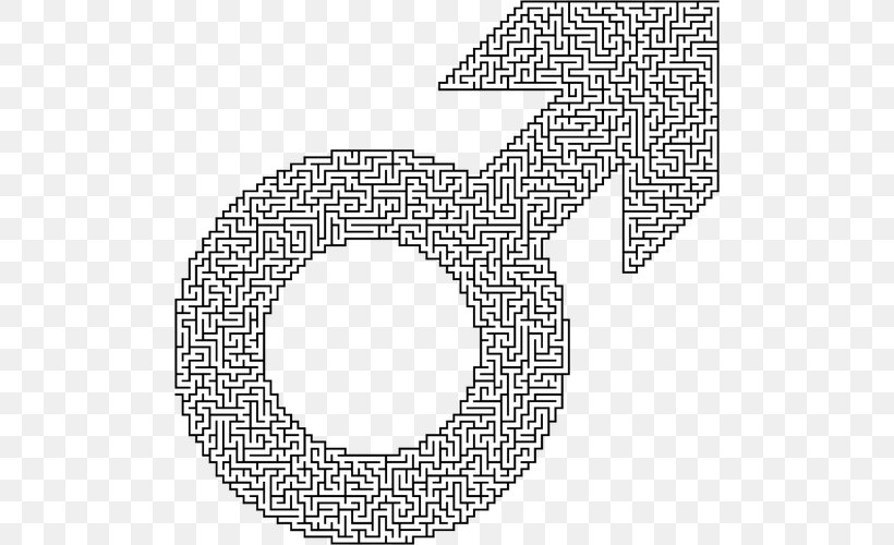 Gender Symbol Man Male Clip Art, PNG, 500x500px, Gender Symbol, Area, Black And White, Cross, Female Download Free