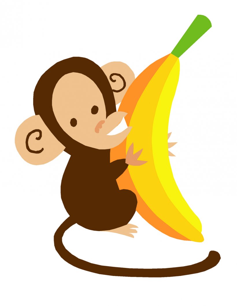 Monkey With Banana Chimpanzee Clip Art, PNG, 1236x1600px, Monkey With Banana, Banana, Beak, Carnivoran, Cartoon Download Free