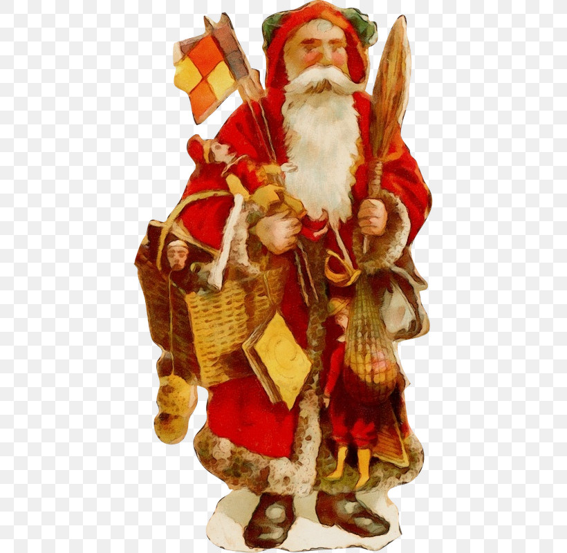 Santa Claus, PNG, 433x800px, Watercolor, Christmas, Christmas Ornament, Figurine, Interior Design Download Free