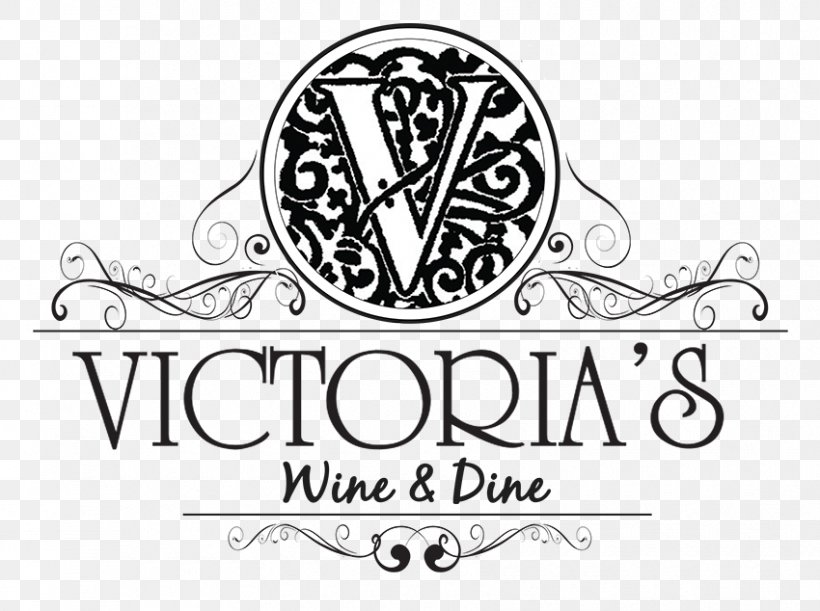 Victoria's Wine And Dine Wine Bar Dinner Logo, PNG, 850x634px, Wine, Area, Bar, Black And White, Brand Download Free