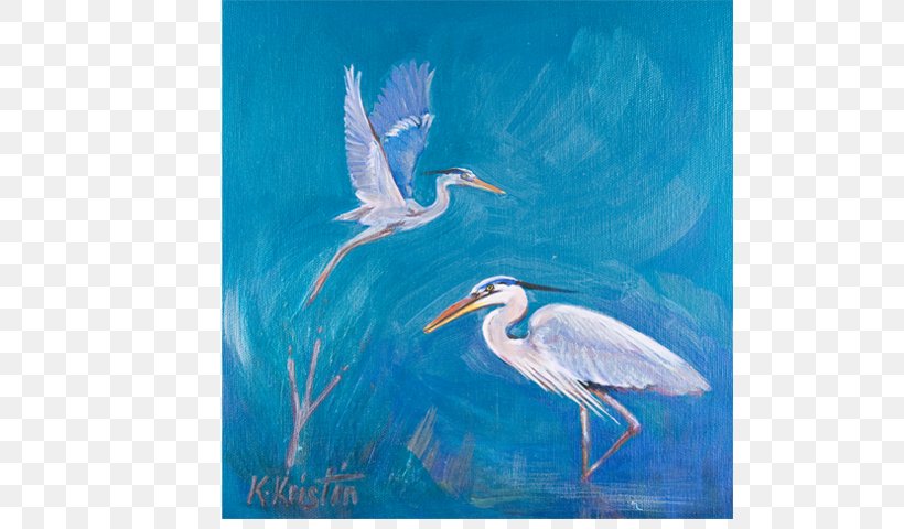 Great Blue Heron Egret Bird Painting, PNG, 600x480px, Heron, Acrylic Paint, Beak, Bird, Canvas Download Free