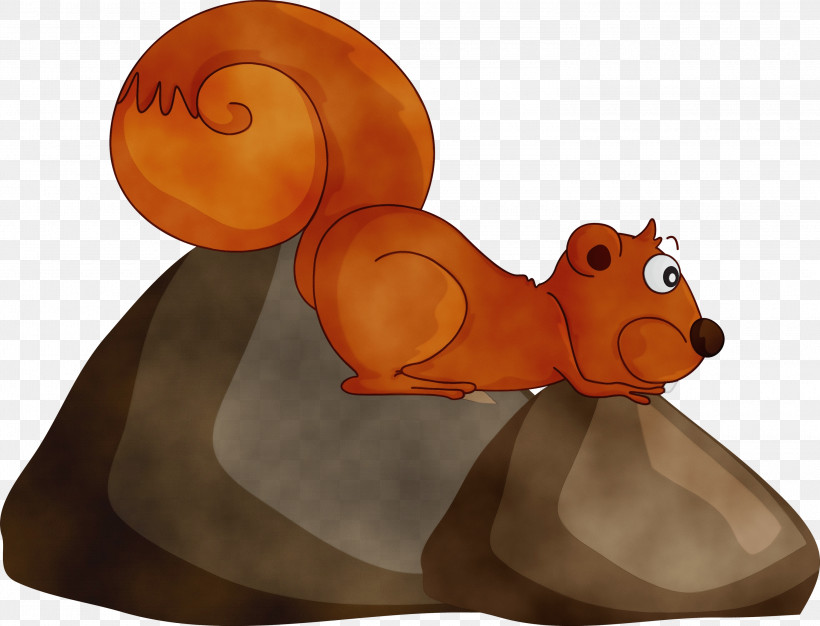 Orange, PNG, 3000x2291px, Squirrel, Animal Figure, Orange, Paint, Watercolor Download Free