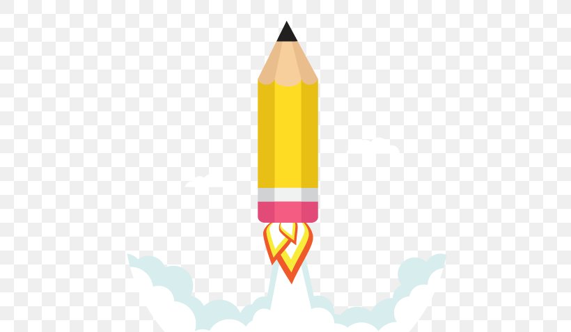Graphics Pencil Product Design Line, PNG, 595x477px, Pencil, Rocket, Vehicle, Yellow Download Free