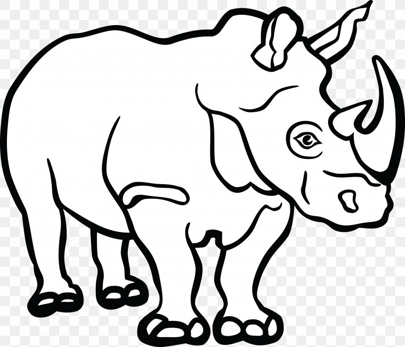 Rhinoceros Line Art Drawing Clip Art, PNG, 4000x3432px, Rhinoceros, African Elephant, Animal Figure, Architecture, Area Download Free