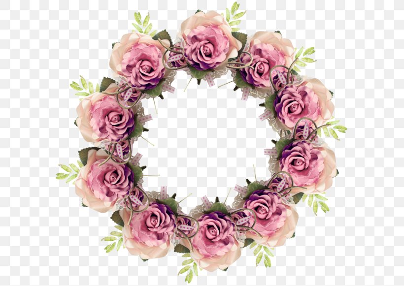 Garden Roses Wreath Pink Flower, PNG, 600x581px, Garden Roses, Artificial Flower, Crown, Cut Flowers, Decor Download Free