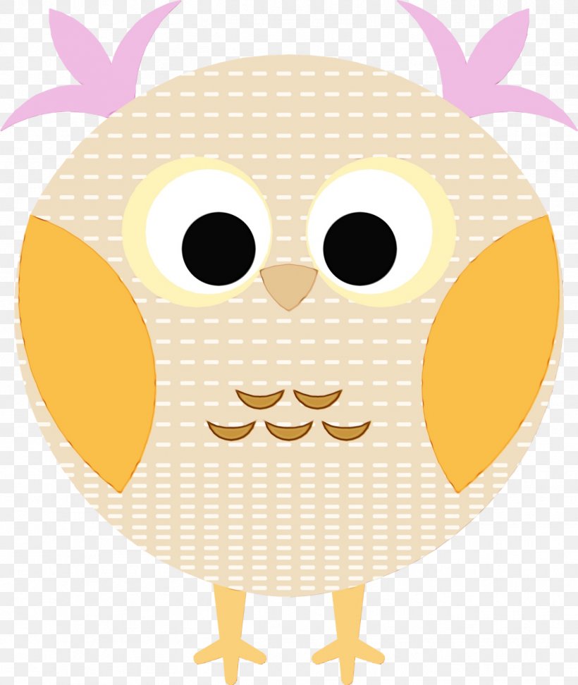 Cartoon Yellow Owl Clip Art Smile, PNG, 1349x1600px, Watercolor, Cartoon, Owl, Paint, Smile Download Free
