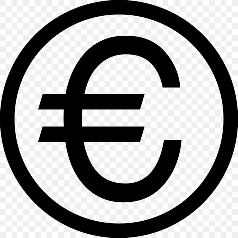 Euro Sign Currency Symbol, PNG, 980x980px, Euro Sign, Area, Bank, Black And White, Brand Download Free