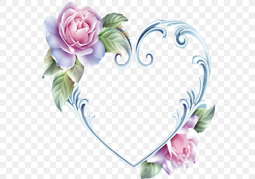 Heart Rose Picture Frames, PNG, 564x576px, Heart, Blue Rose, Cut Flowers, Drawing, Fictional Character Download Free