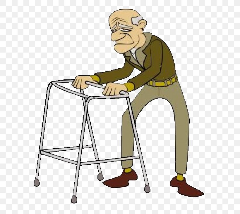 Cartoon Clip Art Old Age Image Walker, PNG, 600x733px, Cartoon, Arm, Chair, Comics, Easel Download Free