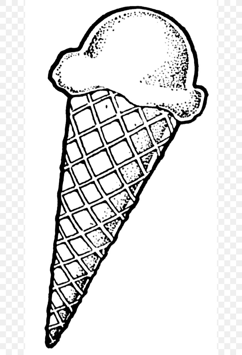 Ice Cream Cone Sundae Ice Cream Cake, PNG, 650x1200px, Ice Cream, Area, Black And White, Cream, Drawing Download Free