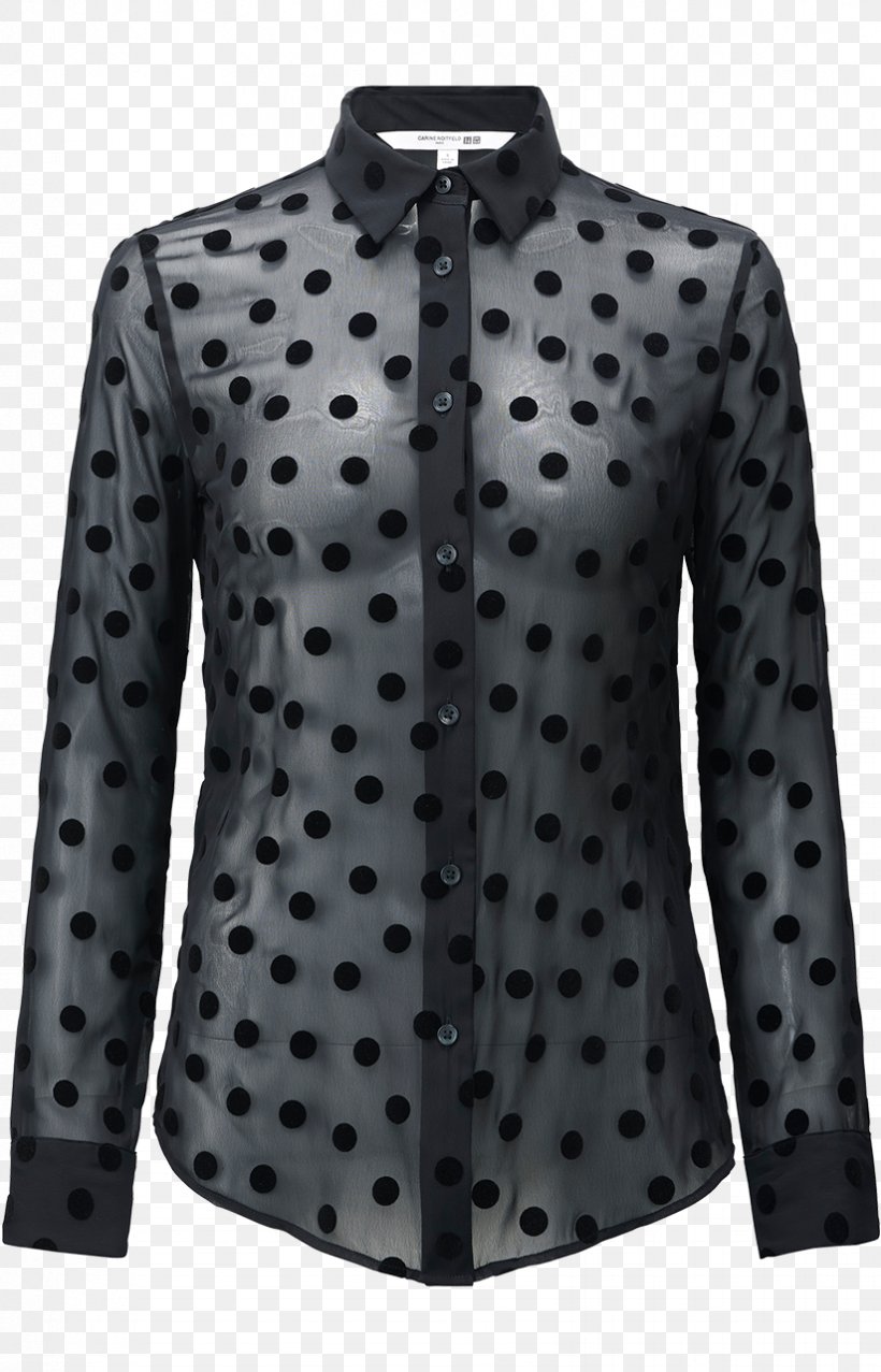 Blouse T-shirt Uniqlo Polka Dot, PNG, 824x1284px, Blouse, Black, Button, Carine Roitfeld, Clothing Download Free