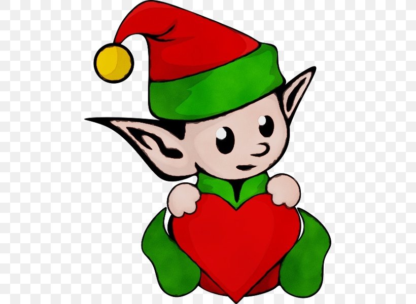 Christmas Elf Hat, PNG, 487x600px, Watercolor, Cartoon, Christmas Elf, Costume Hat, Drawing Download Free