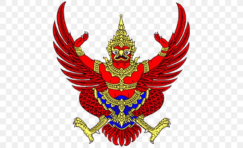 Emblem Of Thailand Garuda National Emblem, PNG, 500x500px, Thailand, Art, Coat Of Arms, Crest, Emblem Download Free
