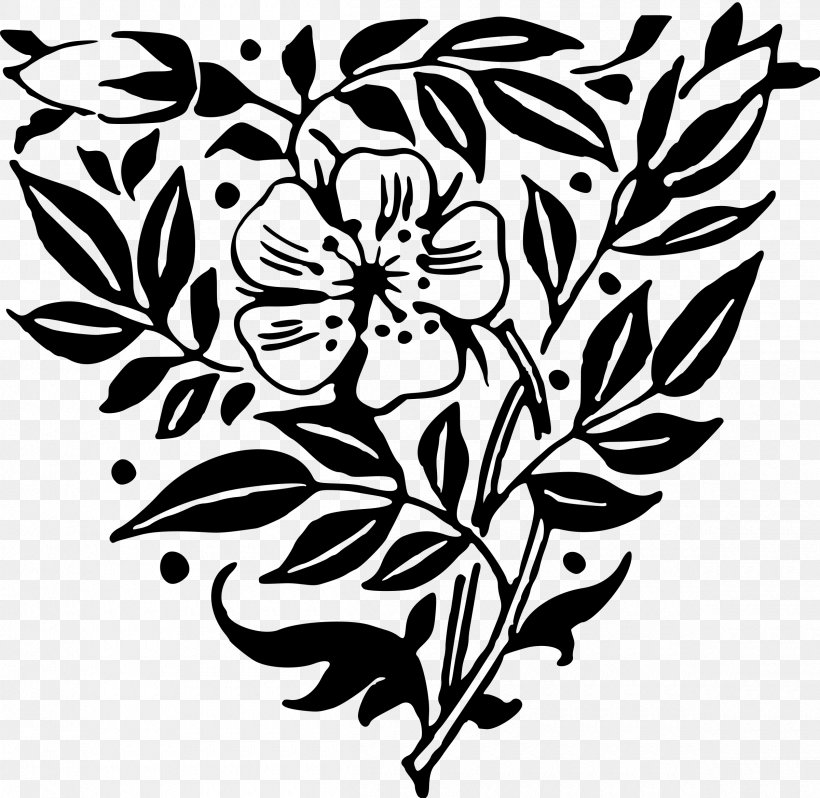 Flower Art Black And White Floral Design Clip Art, PNG, 2400x2336px, Flower, Art, Artwork, Black, Black And White Download Free