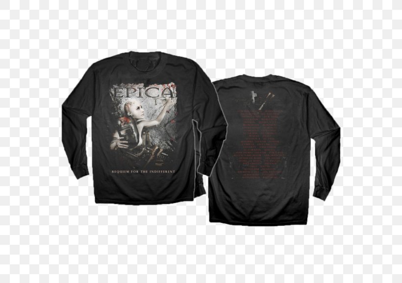 Raglan Sleeve T-shirt Epica Requiem For The Indifferent, PNG, 578x578px, Sleeve, Black, Brand, Canada, Colony Of New Brunswick Download Free