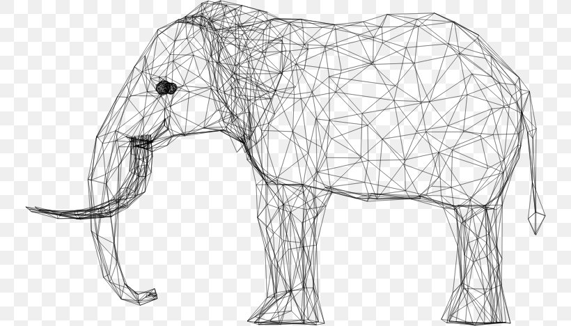 Website Wireframe Wire-frame Model Elephantidae 3D Computer Graphics, PNG, 748x468px, 3d Computer Graphics, Website Wireframe, Artwork, Black And White, Cattle Like Mammal Download Free