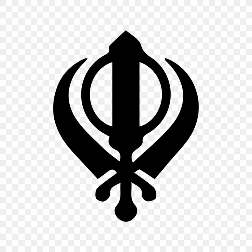 Khanda Sikhism Ik Onkar Nishan Sahib Symbol, PNG, 1024x1024px, Khanda, Black And White, Brand, Guru Gobind Singh, Guru Nanak Download Free