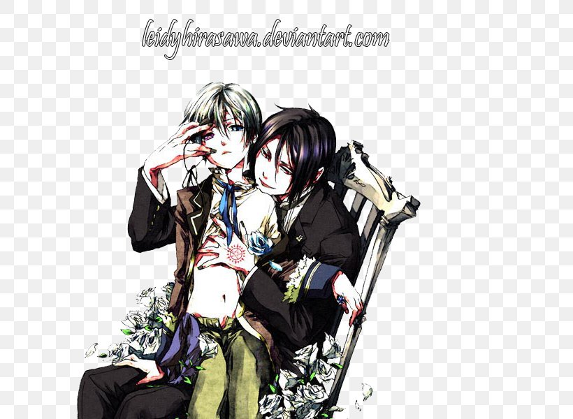 Sebastian Michaelis Ciel Phantomhive Black Butler, PNG, 600x600px, Watercolor, Cartoon, Flower, Frame, Heart Download Free