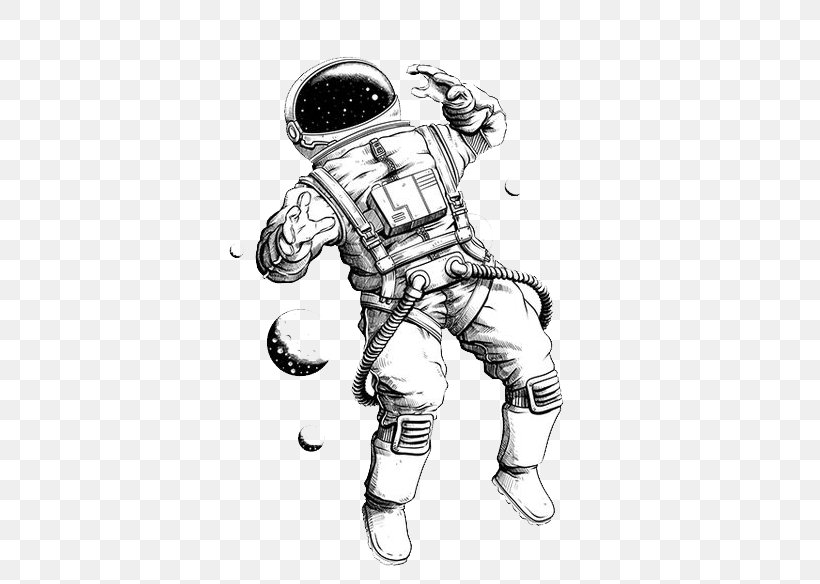 Astronaut Drawing Tattoo, PNG, 584x584px, Astronaut, Arm, Art, Baseball Equipment, Black And White Download Free