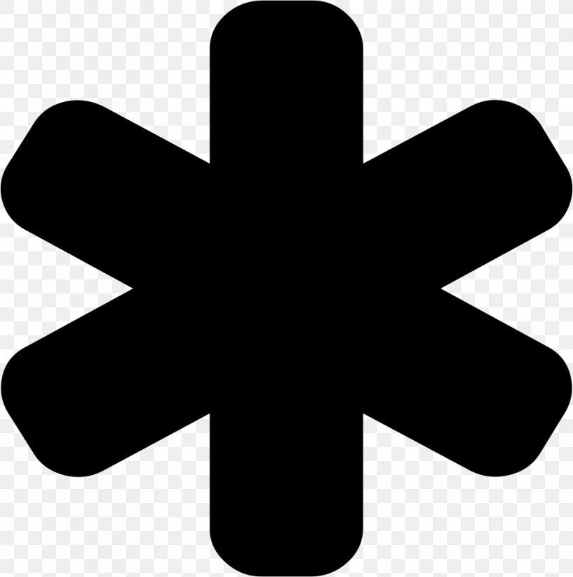 Clip Art Asterisk Star Of Life Vector Graphics, PNG, 982x990px, Asterisk, Black And White, Cross, Font Awesome, Sign Download Free