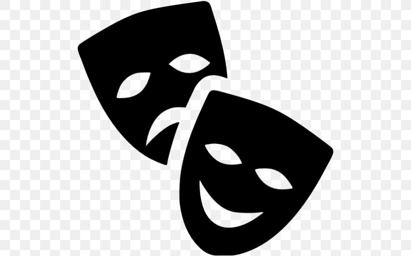 Mask Theatre Clip Art, PNG, 512x512px, Mask, Black, Black And White, Costume, Drama Download Free
