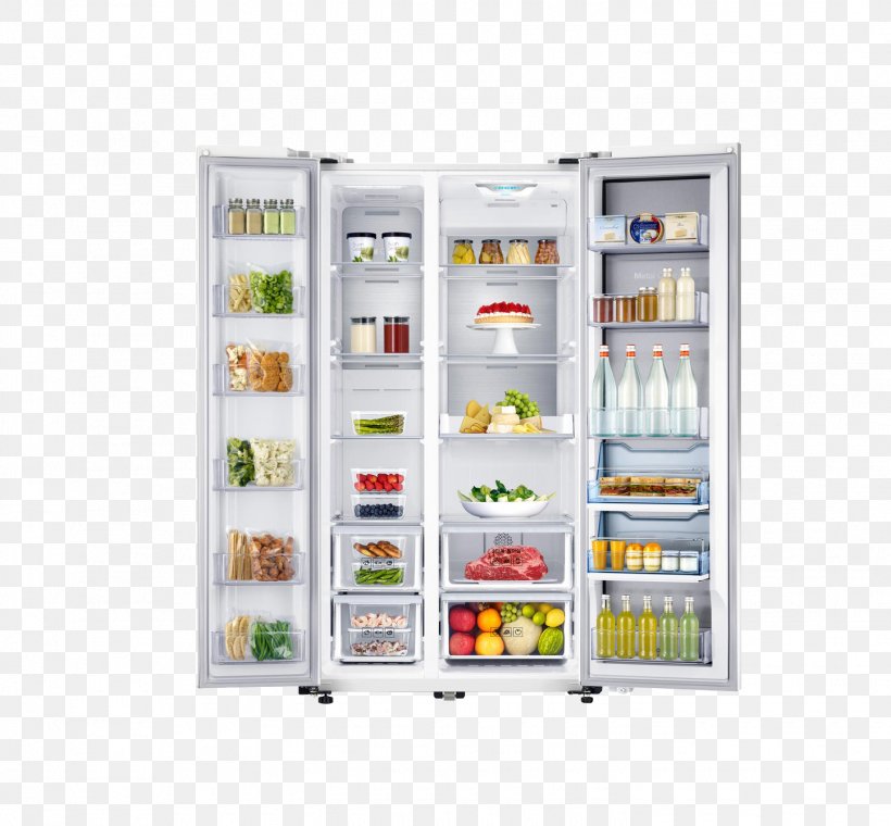 Refrigerator Home Appliance Food Samsung Haier, PNG, 1445x1341px, Refrigerator, Compressor, Display Case, Food, Haier Download Free