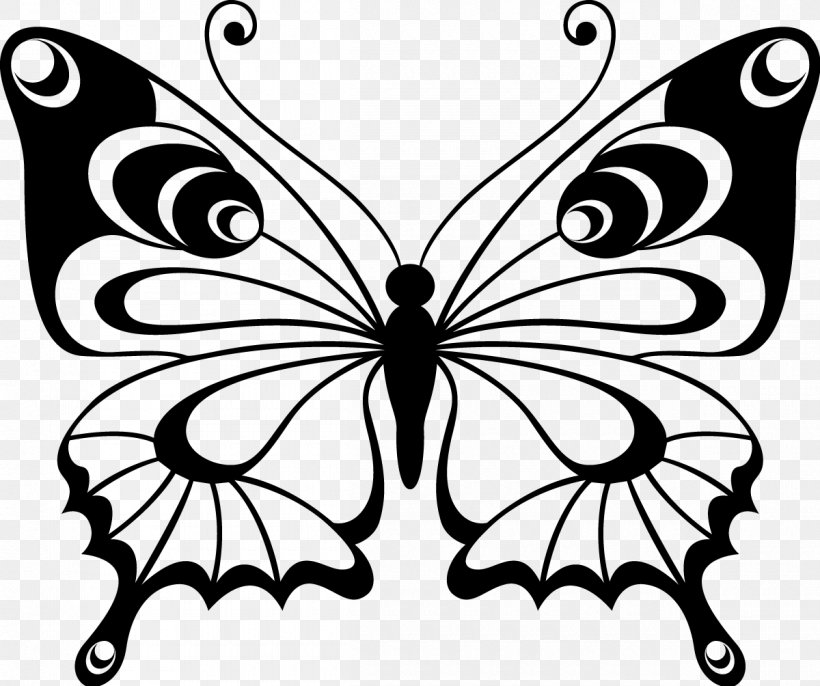 Butterfly Paper Drawing Stencil Pattern, PNG, 1200x1004px, Butterfly, Arthropod, Artwork, Black And White, Brush Footed Butterfly Download Free