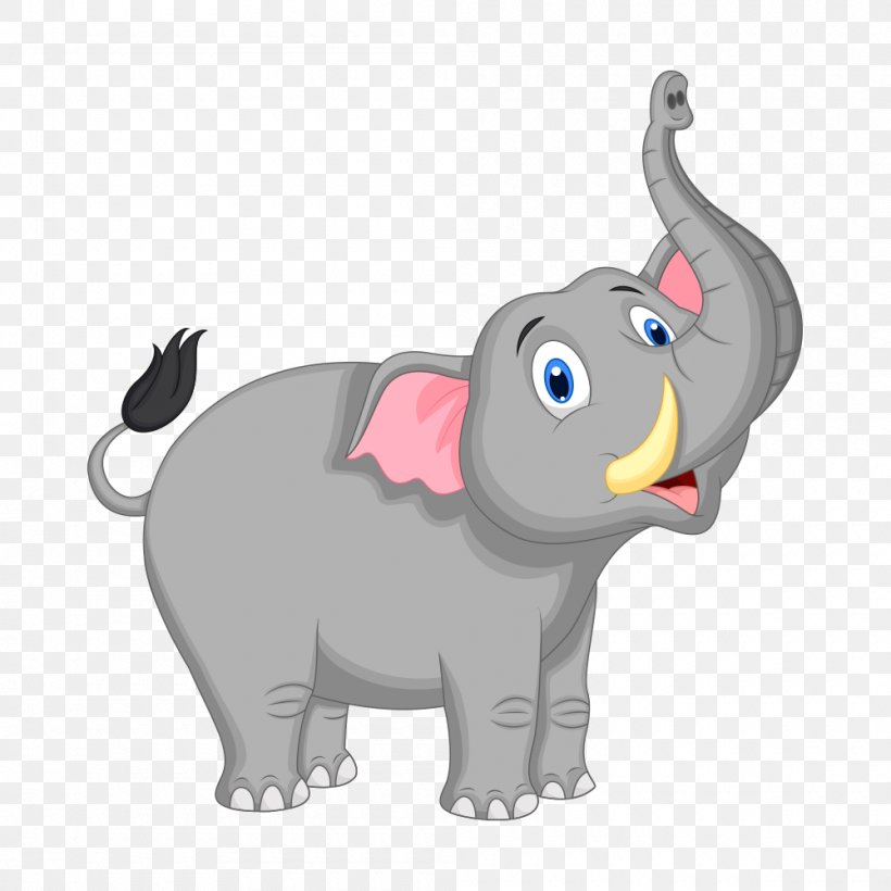Cartoon Elephant Illustration, PNG, 1000x1000px, Cartoon, African Elephant,  Carnivoran, Cat Like Mammal, Comics Download Free