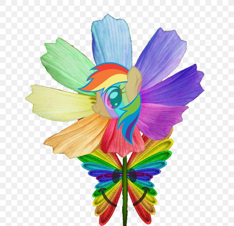 Flower Pony Butterfly Rainbow Clip Art, PNG, 800x791px, Flower, Animal, Butterfly, Color, Cut Flowers Download Free