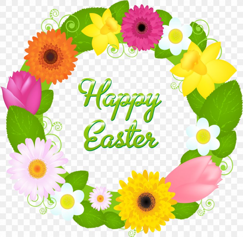 Easter Greeting & Note Cards Clip Art, PNG, 4837x4722px, Easter, Annual Plant, Cut Flowers, Daisy Family, Drawing Download Free