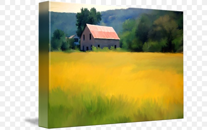 Painting Acrylic Paint Farm Grassland, PNG, 650x513px, Painting, Acrylic Paint, Acrylic Resin, Barn, Crop Download Free