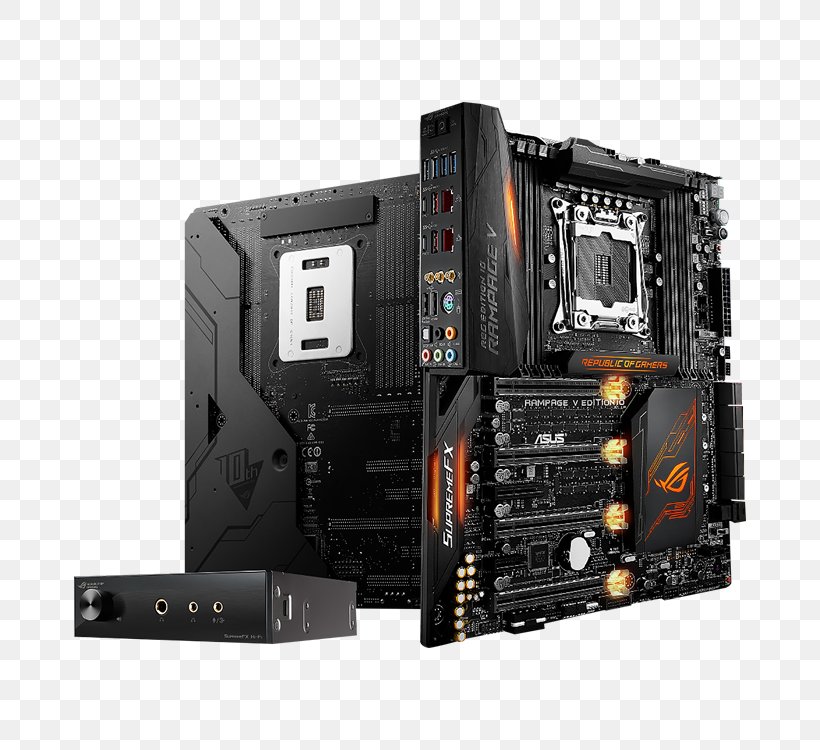 Intel X99 LGA 2011 Motherboard DDR4 SDRAM, PNG, 750x750px, Intel, Asus, Asus Rog Rampage V Edition 10, Atx, Computer Case Download Free