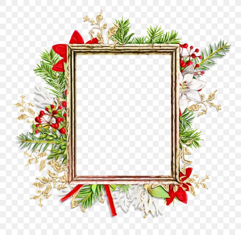 Picture Frame, PNG, 752x800px, Watercolor, Fir, Holly, Interior Design, Paint Download Free