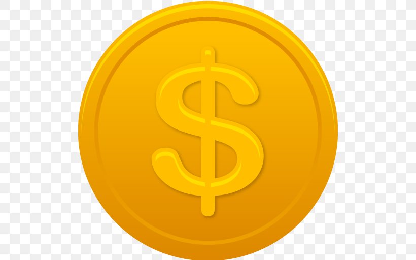 Symbol Trademark Yellow, PNG, 512x512px, United States Dollar, Coin, Currency Symbol, Dollar Coin, Dollar Sign Download Free
