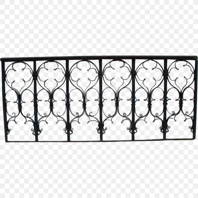 Wrought Iron Balcony Grille Gothic Revival Architecture, PNG, 1024x1024px, Wrought Iron, Architecture, Balcony, Black, Black And White Download Free
