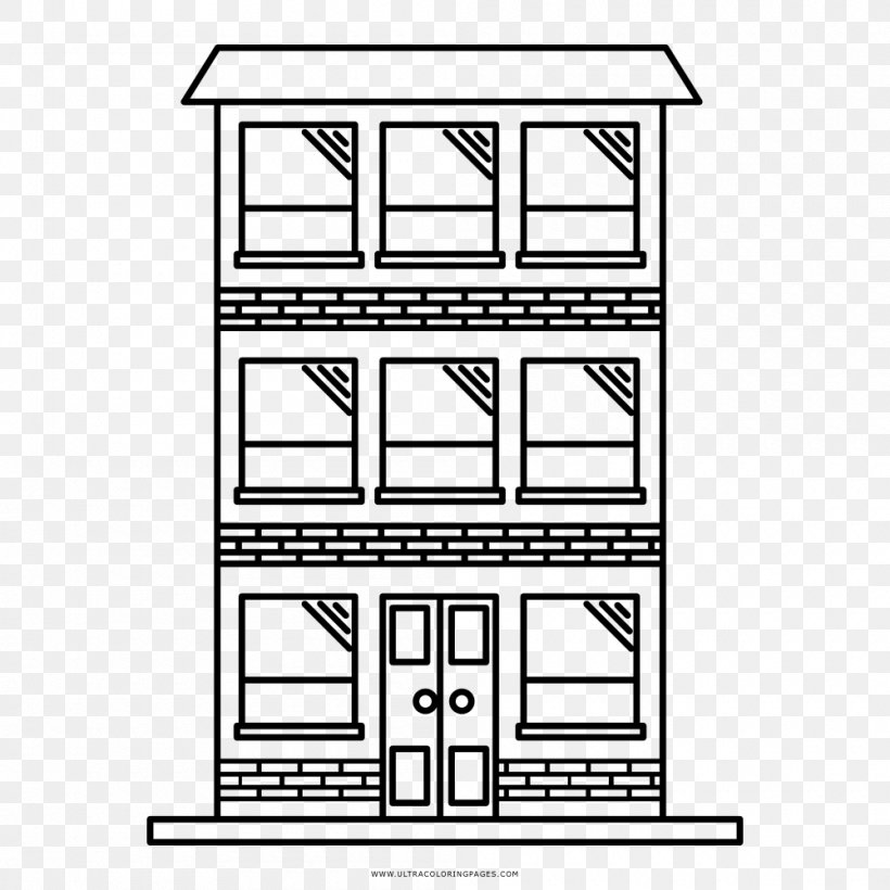Apartment Drawing Coloring Book Gratis Line Art, PNG, 1000x1000px, Apartment, Area, Ausmalbild, Black And White, Building Download Free