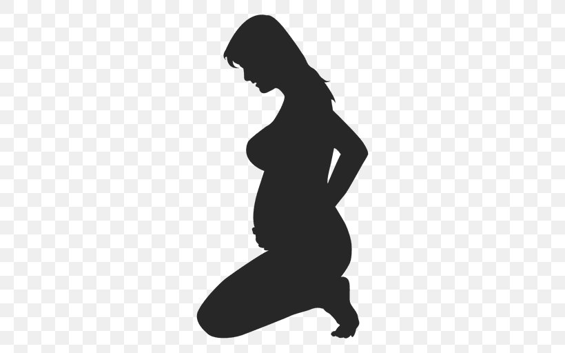 Pregnancy Silhouette Woman Quickening, PNG, 512x512px, Pregnancy, Arm, Black And White, Exercise, Hand Download Free