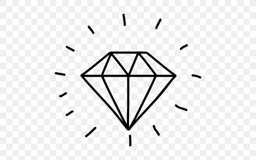 Diamond Doodle Gemstone Drawing, PNG, 512x512px, Diamond, Area, Black, Black And White, Diagram Download Free