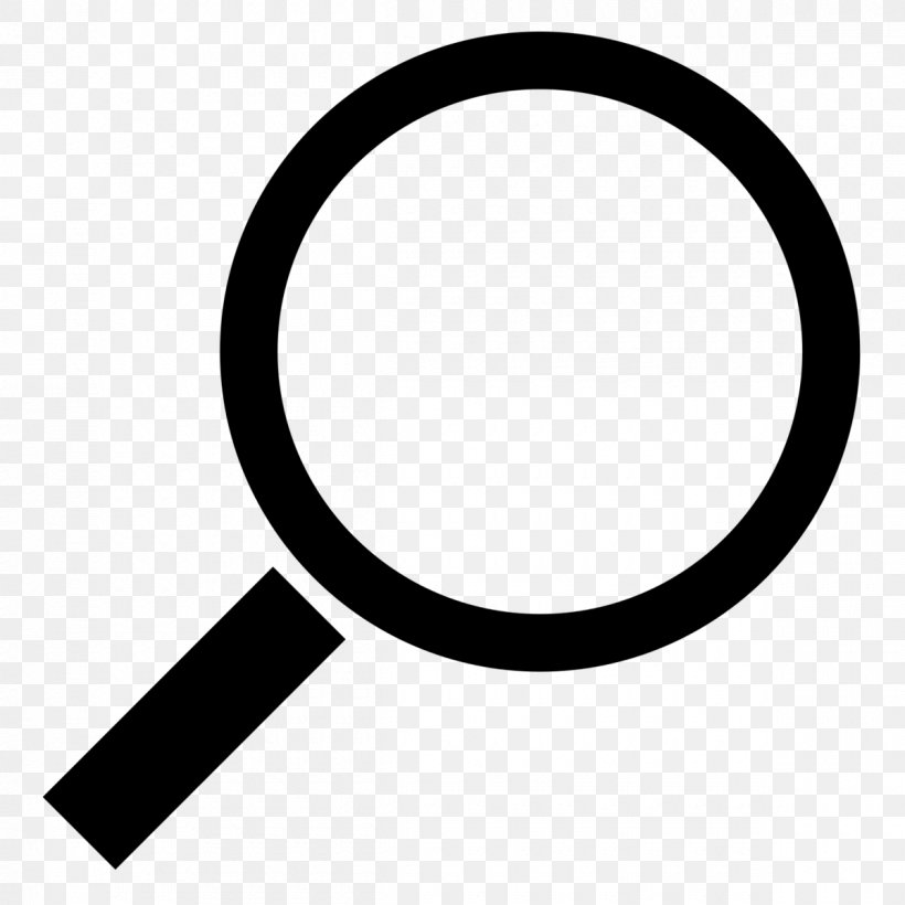 Magnifying Glass Circle, PNG, 1200x1200px, Magnifying Glass, Black And White, Glass, Symbol, White Download Free
