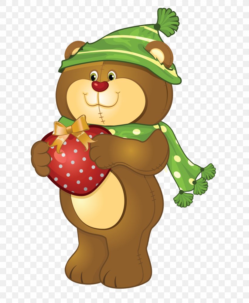 Teddy Bears' Christmas Clip Art Illustration, PNG, 1494x1813px, Watercolor, Cartoon, Flower, Frame, Heart Download Free