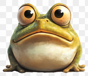 Frog Emoji - Big-Eyed Frog Cartoon Design PNG