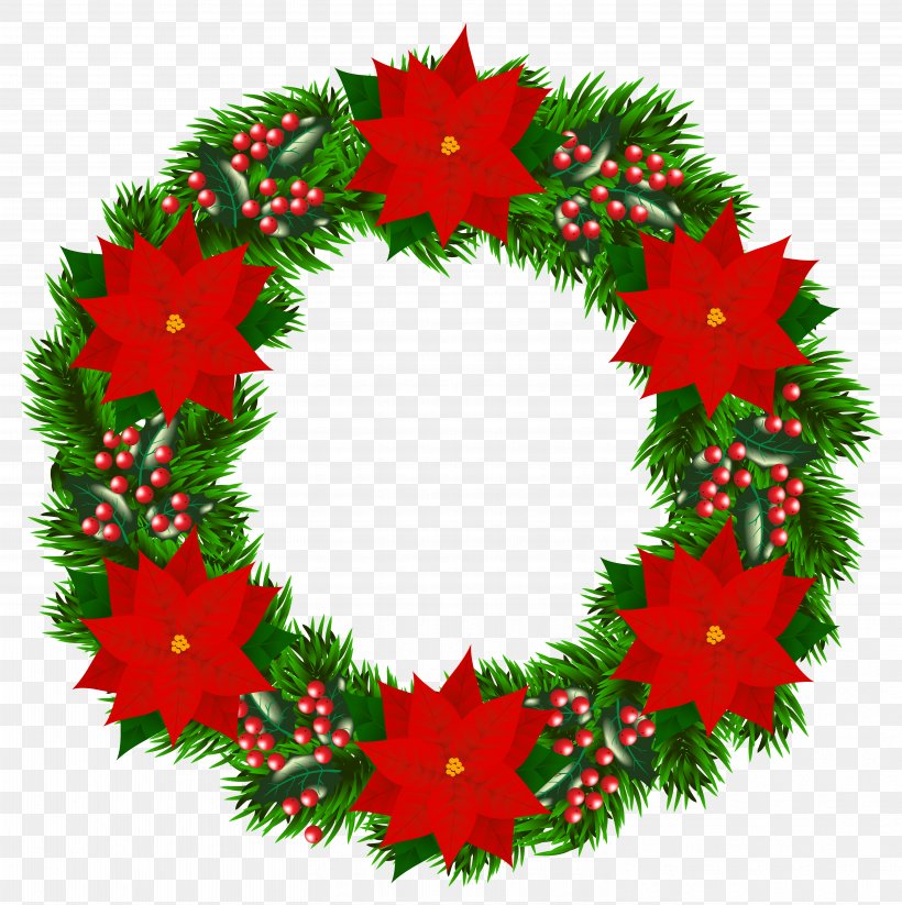 Christmas Tree Santa Claus Wreath Poinsettia, PNG, 6028x6052px, Poinsettia, Christmas, Christmas Decoration, Christmas Ornament, Christmas Tree Download Free